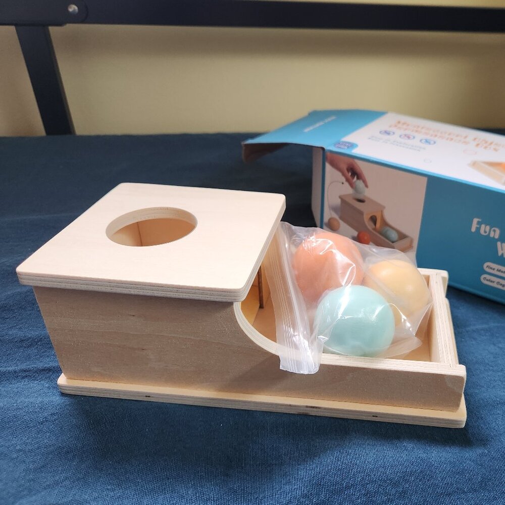 Montessori Object Permanence Box - Ball in Hole